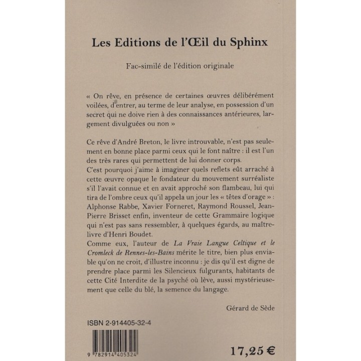 La Vraie Langue Celtique et le Cromleck de Rennes les Bains