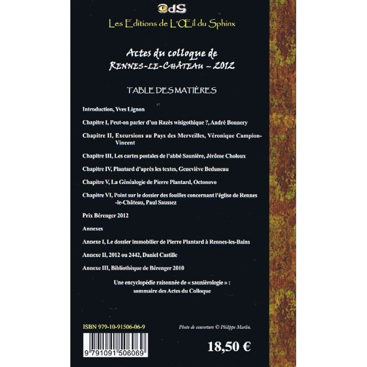 Actes du Colloque d'Études & de Recherches sur Rennes-le-Château 2012