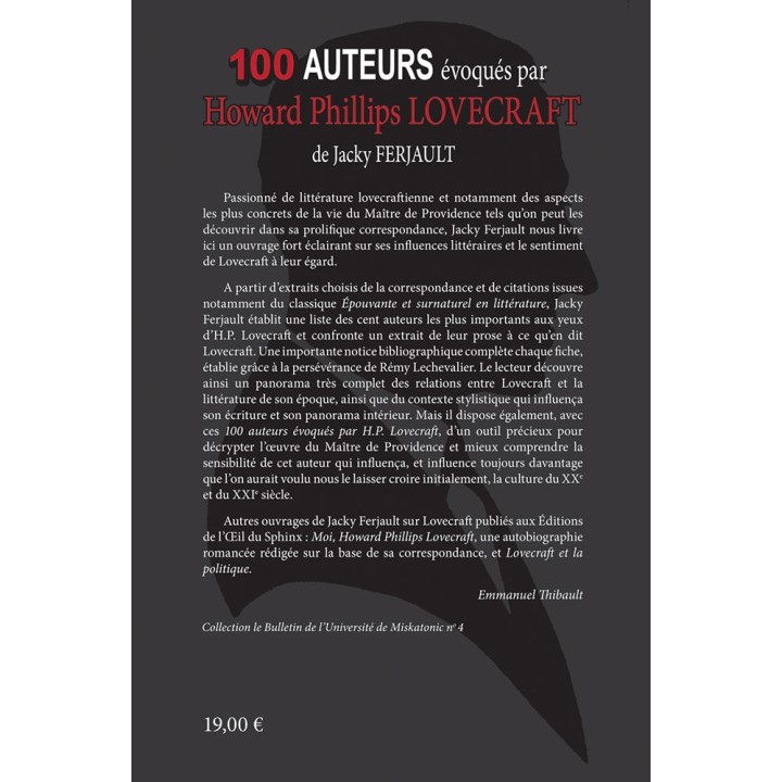 100 Auteurs évoqués par Howard Phillips Lovecraft