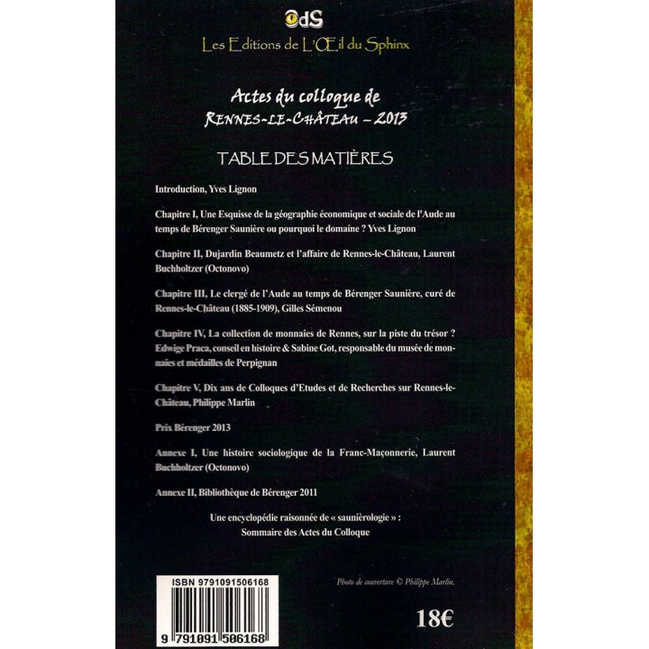 Actes du Colloque d'Études & de Recherches sur Rennes-le-Château 2013