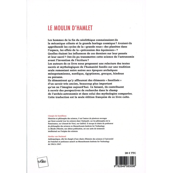 Le moulin d'Hamlet : La connaissance, origine et transmission par les mythes