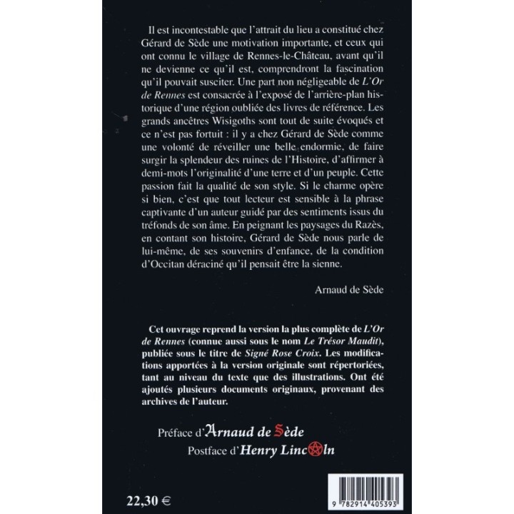 L'Or de Rennes - Le Trésor Maudit - Signé Rose Croix
