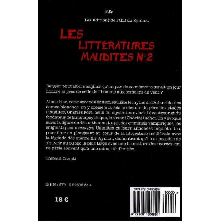 Les Littérature Maudites n°2 - Actes du Salon 2017 dédié à Jacques Bergier  Médiathèque Voyelles, Charleville-Mézières