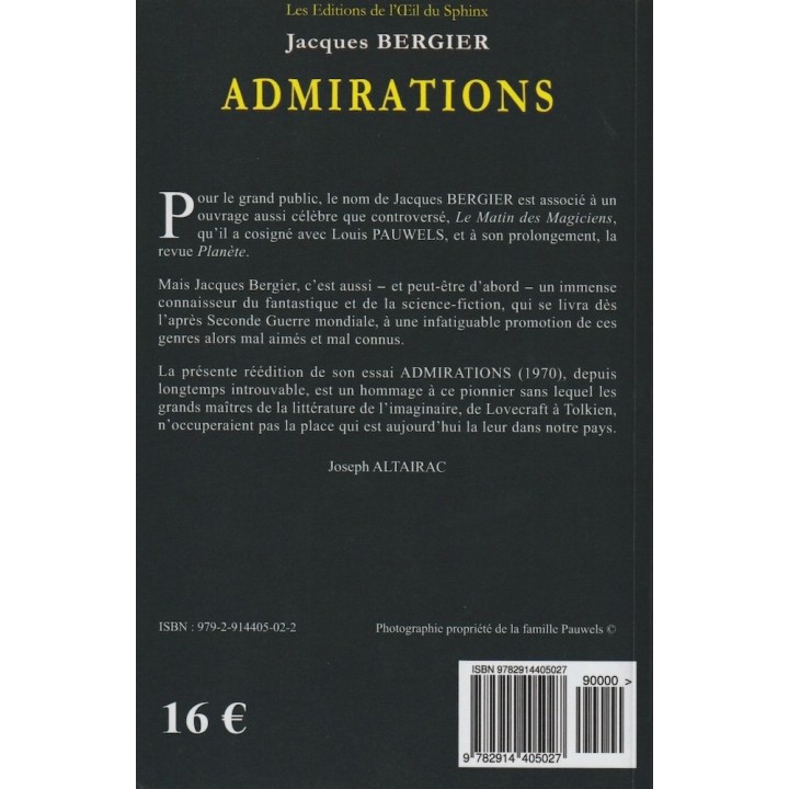 Admirations - Jacques Bergier
